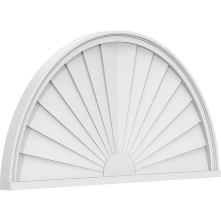 Ekena Millwork Half Round Sunburst Architectural Grade PVC Pediment, 42"W x 21"H x 2"P PEDPS042X210HRO01